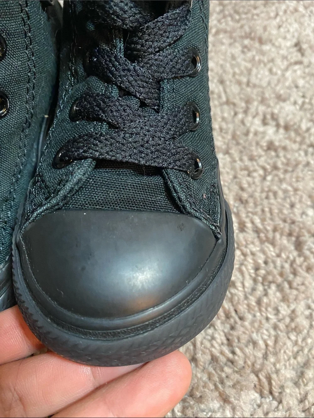 Converse Chuck Taylor Kids' Black on black High-Top Canvas Sneakers size 7
